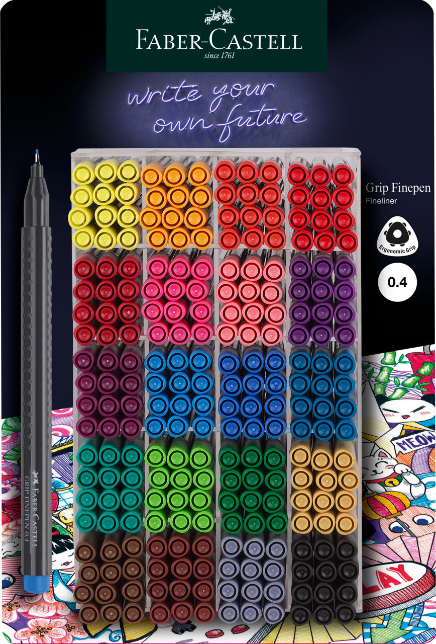 DISPLAY 300 BUC LINER GRIP 0.4MM DIVERSE CULORI FABER-CASTELL DISPLAY 300 BUC LINER GRIP 0.4MM DIVERSE CULORI FABER-CASTELL
